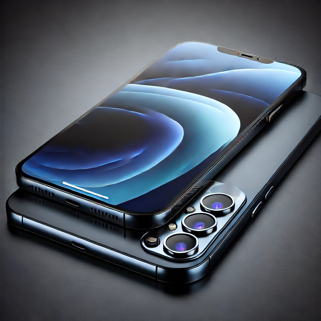 DALL·E-2025-01-30-03.41.16-A-modern-high-end-smartphone-inspired-by-the-iPhone-15-Pro-featuring-a-sleek-titanium-frame-a-triple-lens-camera-system-a-dynamic-island-style-fron รีวิว Iphone 15 Pro: คุ้มไหมในปี 2025?